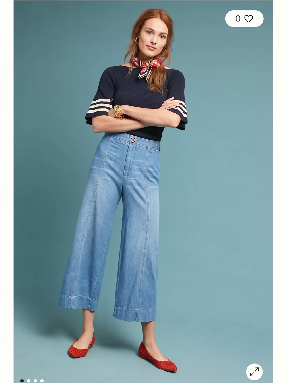 Anthropologie Pilcro Ultra High Rise Wide Leg Cropped Jeans Women’s Size 28